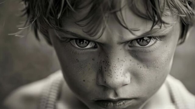 An emotional portrait of a teenager with an intense gaze conveys inner turmoil and will serve as the main backdrop for social projects on psychology.
