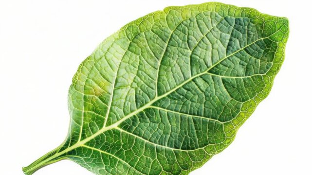 Video A single leaf on a white background, ideal for botanical or nature-themed designs