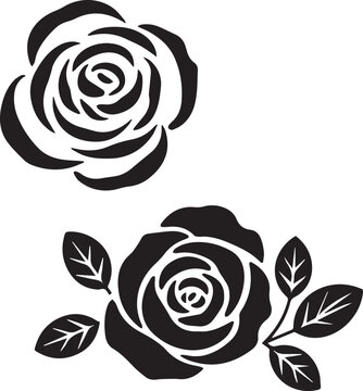 rose botanical line art bouquet motif for wedding stationery