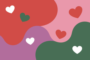 Colorful hearts on abstract background Vector, illustration
