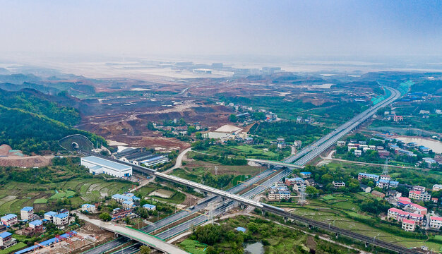 Ezhou Highway Interchange Aerial View - Urban and Rural Development