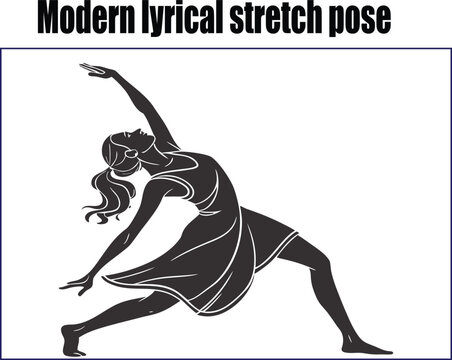 Graceful modern lyrical dance stretch pose showcasing fluid movement and elegance