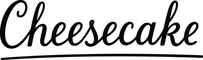 Cheesecake hand lettering typography design for bakery cafe menu dessert branding packaging and food posters