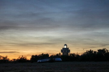Isla Cristina Huelva Andalusia Spain sunset landscape with the lighthouse