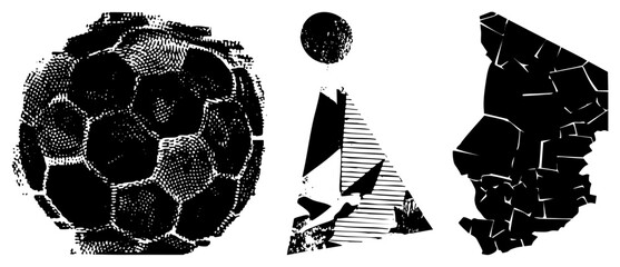 Obraz premium Abstract Geometric Shapes in Halftone Dot Design