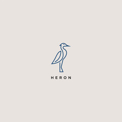 Obraz premium Heron logo design. Flamingo icon illustration vector 