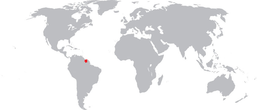 Suriname Highlighted on World Map Vector Design