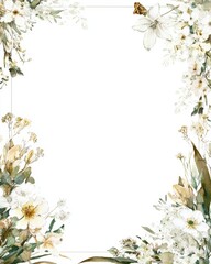 Obraz premium Beautiful elegant Easter botanical border frame for seasonal celebrations and decor