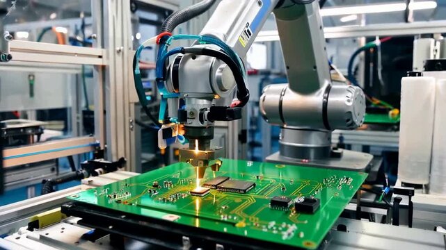 Robotic Arm Soldering PCB: Automated Manufacturing, Precision Electronics Assembly Technology