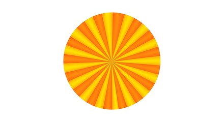 Orange Yellow Sunburst Pattern on White Background