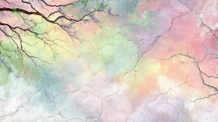 Obraz premium Soft Abstract Colors with Tree Branches and Dreamy Background Texture