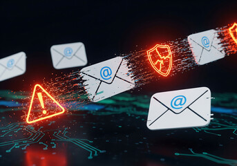 Email Security and Data Protection Concept with Digital Shield