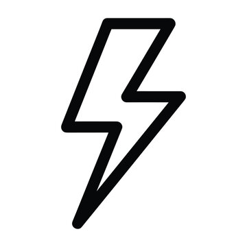 Black lightning bolt icon on white background