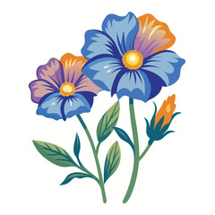 Vibrant blue and orange flowers