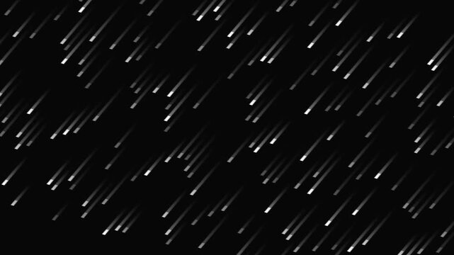 Glowing White Lines Falling on Black Background