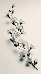 Botanical Elegance: This close-up captures a delicate branch adorned with meticulously crafted, intricate flowers, embodying the grace of floral design and the essence of botanical beauty.