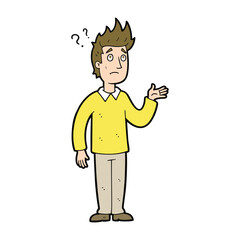 Fototapeta premium Man with confused expression and question mark