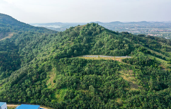 Aerial View of Green Restored Hills Near Wuhan, China