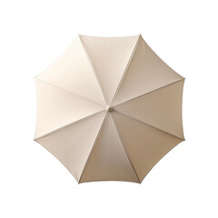 Open Beige Umbrella Top View cream isolated on a transparent background