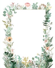 Obraz premium Springtime beauty shines through a delicate rectangular Easter frame adorned with fresh blooms