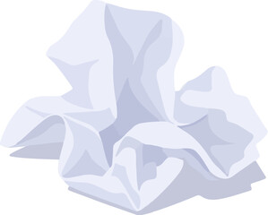 A crumpled white paper tissue lies on a surface casting a soft shadow