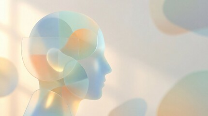 Obraz premium Stunning human head with glowing translucent brain