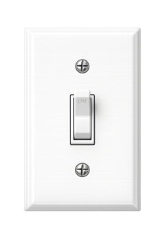 White light toggle switch in ON position
