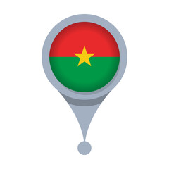 Burkina Faso  Location Pin Icon with Flag Isolated on Transparent Background © Model it