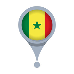 SENEGAL  Location Pin Icon with Flag Isolated on Transparent Background © Model it