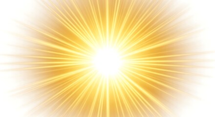 Obraz premium Bright Sunburst Exploding with Yellow Rays on White Background