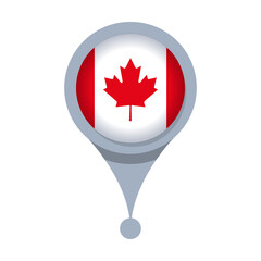 Naklejka premium CANADA Location Pin Icon with Flag Isolated on Transparent Background