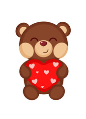 Fototapeta premium teddy bear holding heart, kids plush toy, valentines day bear, love gift for children, soft stuffed bear, heart shaped gift, romantic kids toy, bear with heart symbol, child friendly love theme, sweet