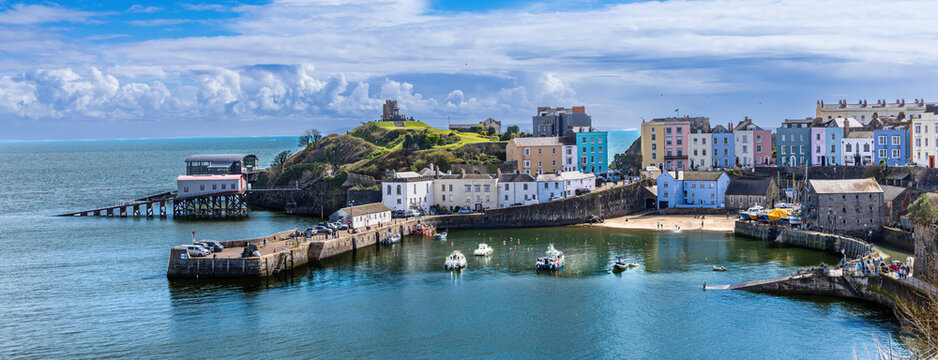 Panorama of Tenby Harbour, Pembrokeshire, Wales