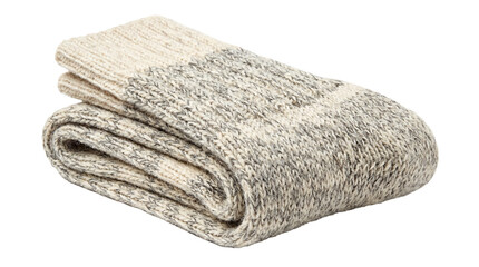 Fototapeta premium Folded pair of wool blend boot socks on transparent background