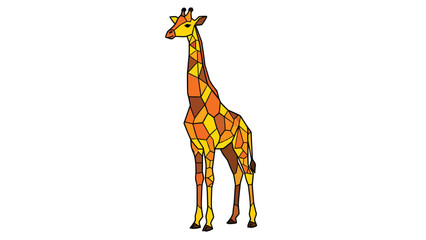 Geometric Giraffe Illustration with Warm Color Palette.