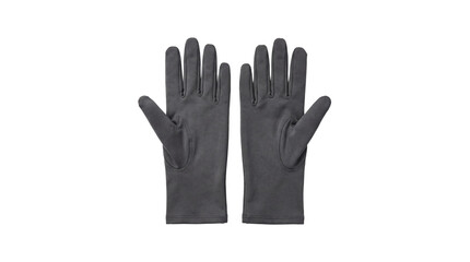 Obraz premium Pair of grey thermal liner gloves on transparent background