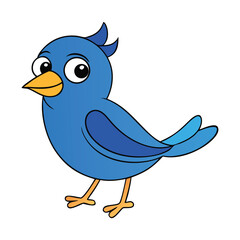 Cute little blue bird illustration