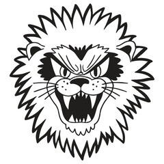 Lion Head Line Art Illustration