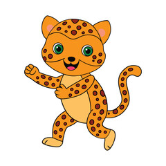 Dancing Leopard Vector Illustration
