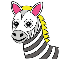 A Colorful zebra vector cartoon illustration