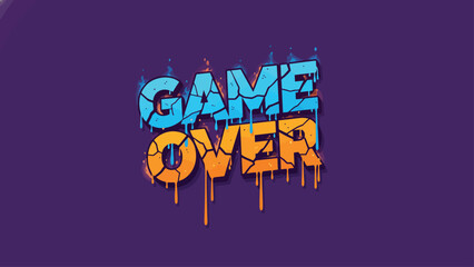Fototapeta premium Graffiti Style Game Over Text Design.