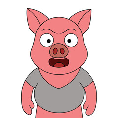 A funny pig vector illustration