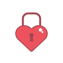 Valentine Day Heart Icon Set Collection in Flat Line Style