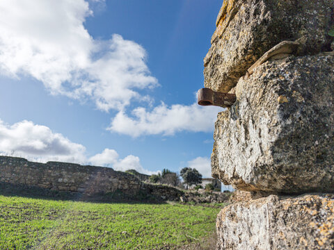 Doorway in Ruins of Tejada la Nueva Castle, Paterna del Campo