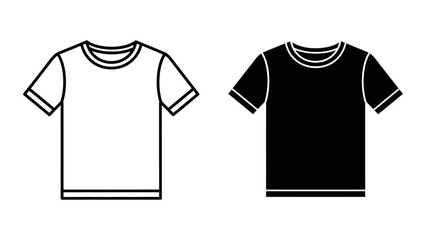 Naklejka premium A minimalist vector graphic illustration of two t-shirts in black and white