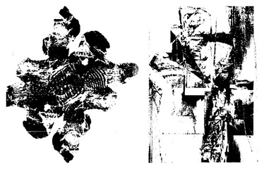 Obraz premium Abstract Organic Forms with Textured Halftone