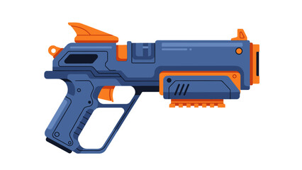 Fototapeta premium Futuristic Sci-Fi Blaster Gun - Orange and Blue Vector Illustration