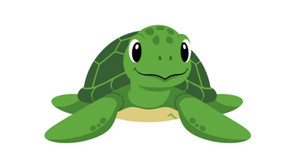 Fototapeta premium Cute Cartoon Sea Turtle Illustration, Vector Graphic