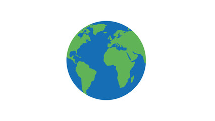 Fototapeta premium Earth Globe Icon on White Background - World Map Vector
