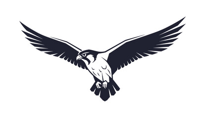 Obraz premium Peregrine Falcon in Flight Vector Silhouette Logo